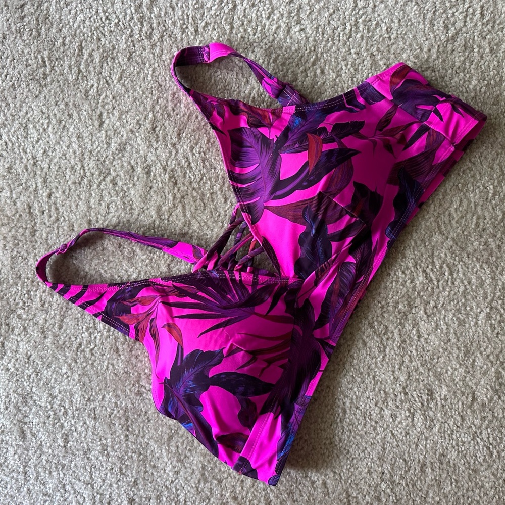 torrid Hot Pink One-Piece Swimsuit with Purple Accents